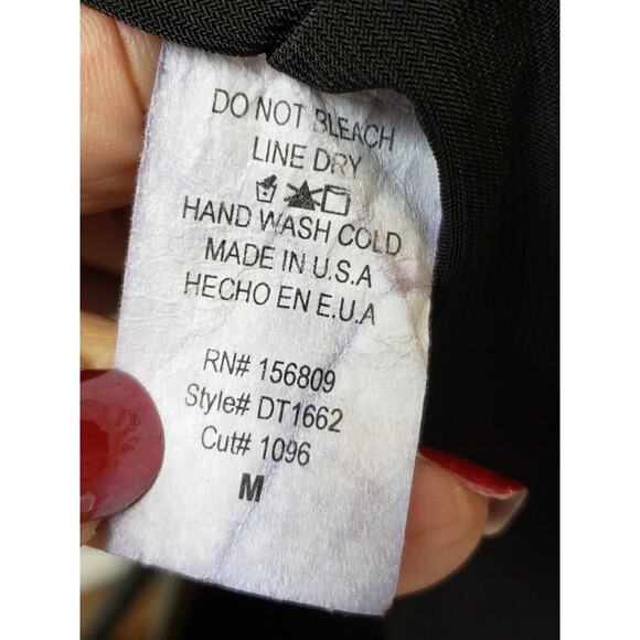 J. Our Knee Length Bodycon Dress Women Medium Black Solid Sexy One Shoulder Off - Picture 7 of 10